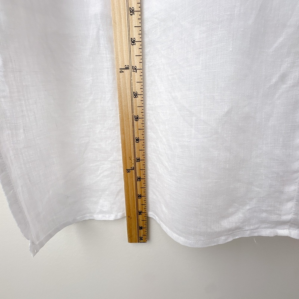 Chico's Linen Sleeveless Tunic Womens XL / 3 White Lagenlook Coastal Beach - Picture 7 of 10